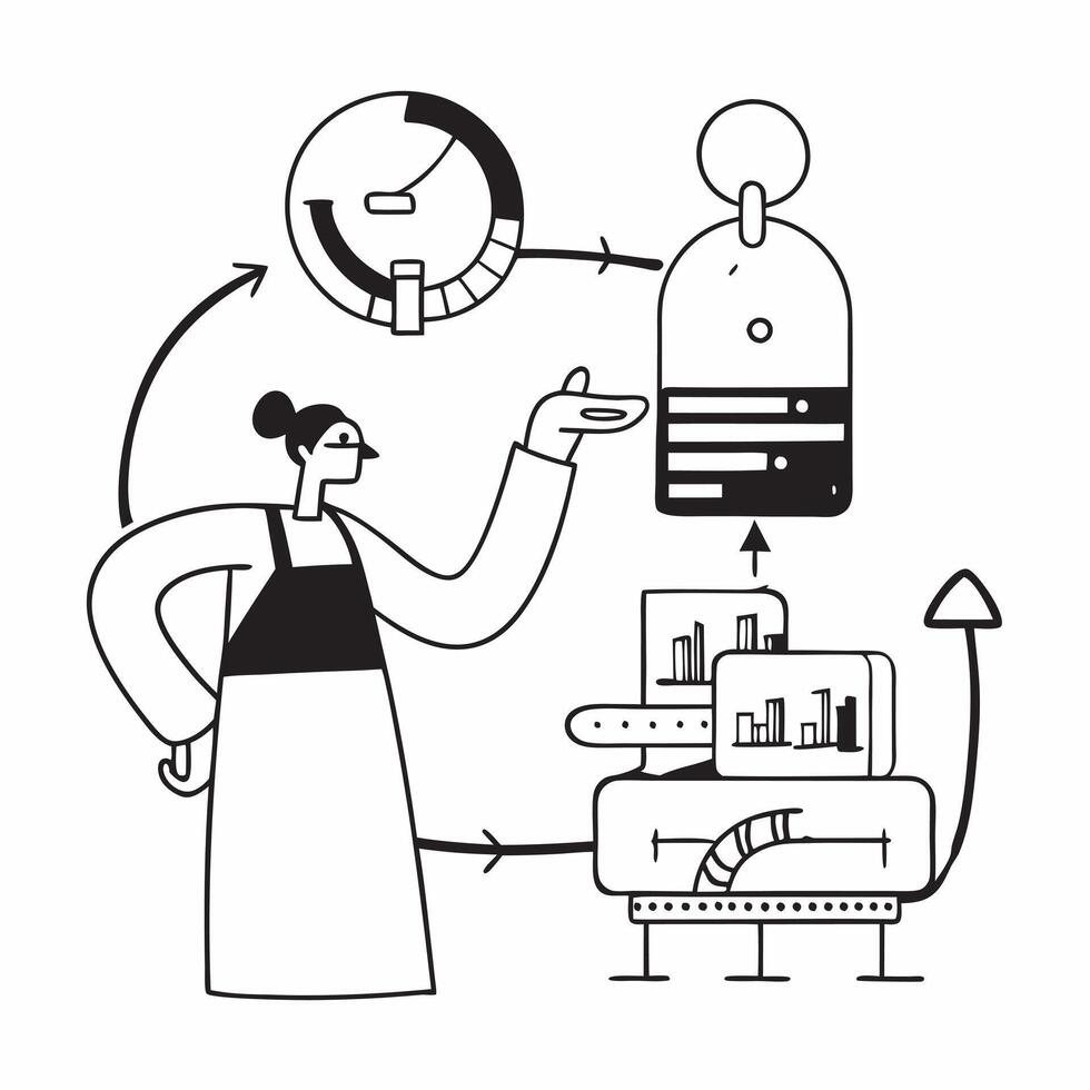 Chemical plant manager with operational overview concept as A chemical plant managers profile blended with an operational overview symbolizing leadership and strategic management i Dynamics vector