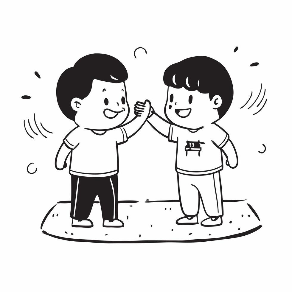 Childhood friends reuniting at a playground concept as Childhood friends reuniting blended with a playground scene symbolizing the nostalgia and joy of reuniting with old friends Dynamics vector