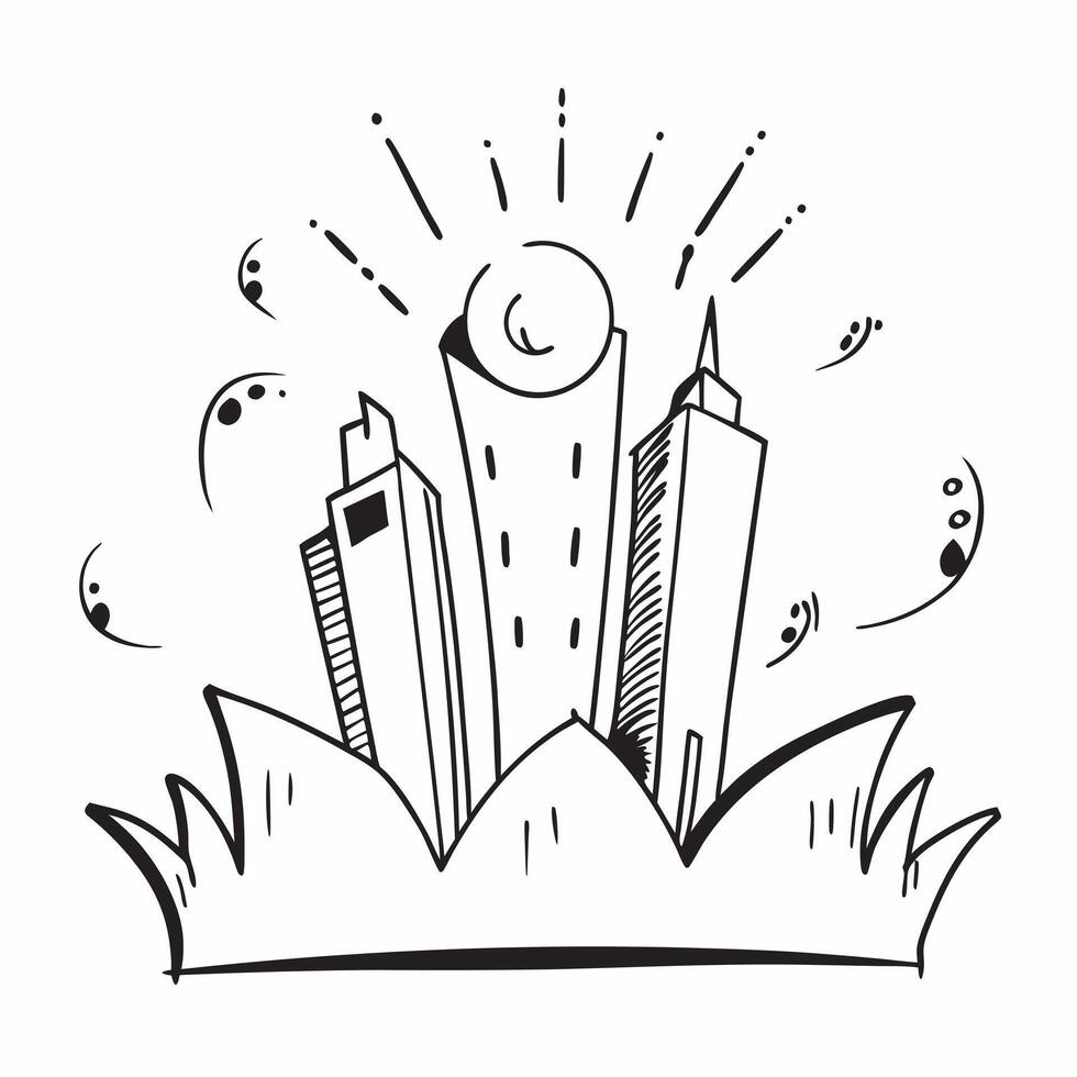 City skyline with fireworks display concept as A dynamic city skyline with a vibrant fireworks display symbolizing celebration and success ideal for business presentations needing Dynamics vector