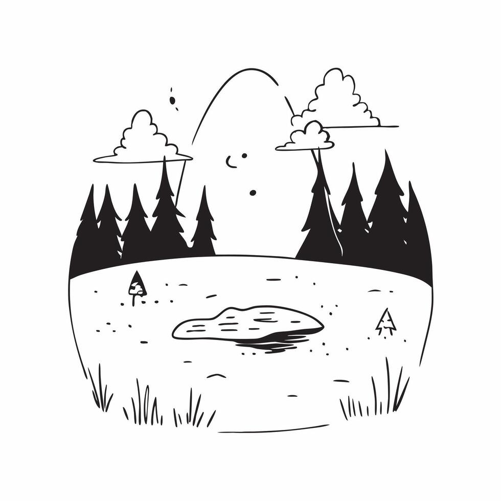 Clear summer sky over a tranquil forest lake concept as A serene forest lake scene under the bright summer sky perfect for business presentations needing a clean and peaceful backg Dynamics vector