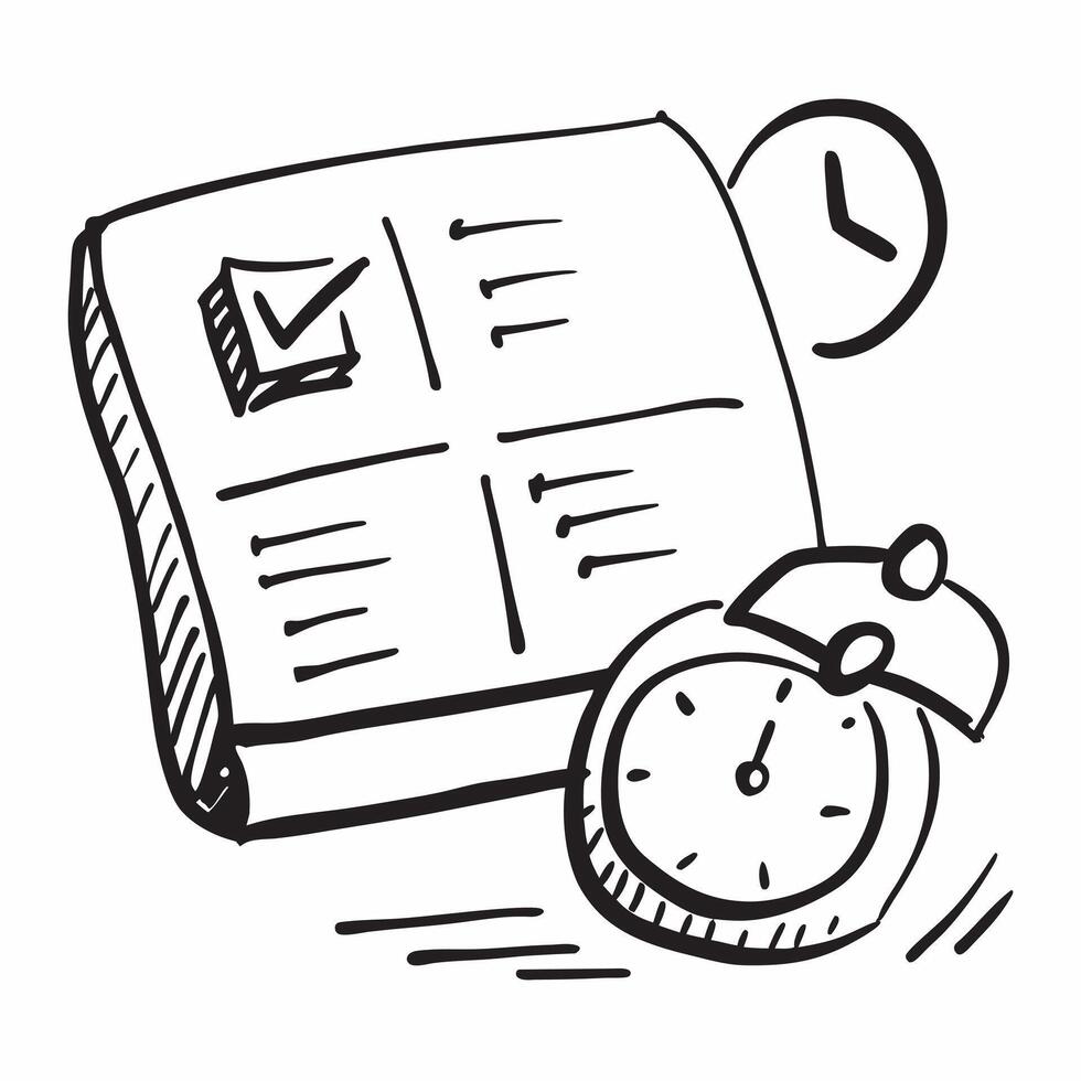 Clock and Calendar with Time Management Wording concept as A detailed illustration of a clock and a calendar symbolizing time management and organization The word Time Management Dynamics vector