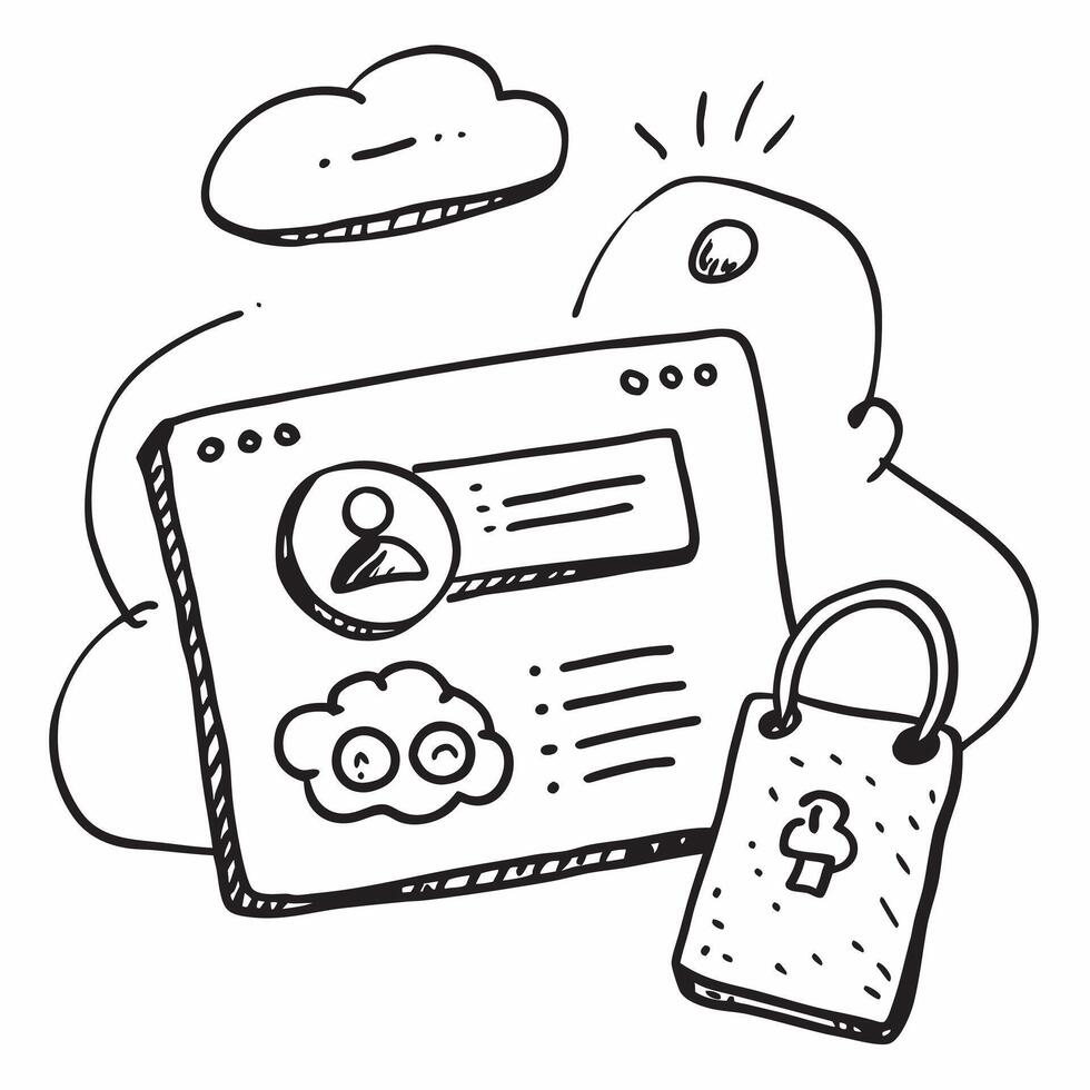 Cloud and User Icon with Access Control Wording concept as A detailed illustration of a cloud and a user icon symbolizing access control and cloud permissions The word Access Cont Dynamics vector