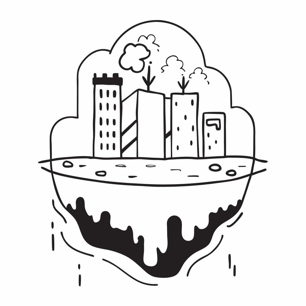 Coastal city with rising sea levels concept as A coastal citys profile blended with rising sea levels imagery symbolizing the threat of sea level rise due to climate change Ideal Dynamics vector
