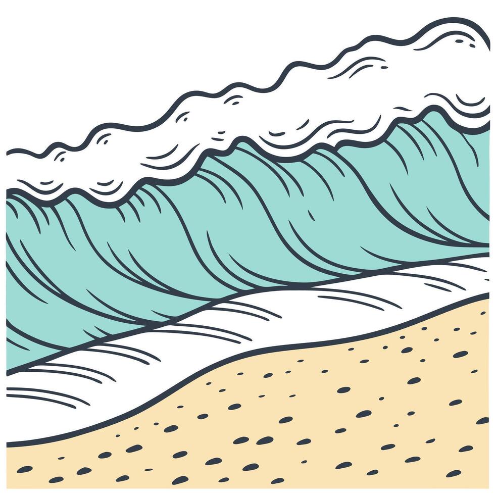 Coastal summer waves seamless pattern with sandy textures and ocean foam for realistic beach visuals concept as Realistic beach wave pattern with sandy textures and ocean foam perf Dynamics vector