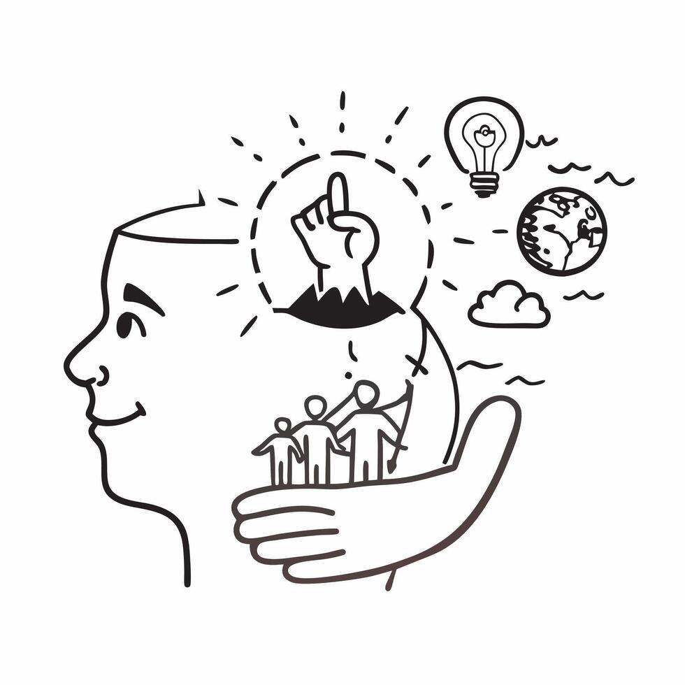Community leader with sustainable initiatives concept as A community leaders profile blended with sustainable initiatives imagery symbolizing hope and local action for a sustainabl Dynamics vector