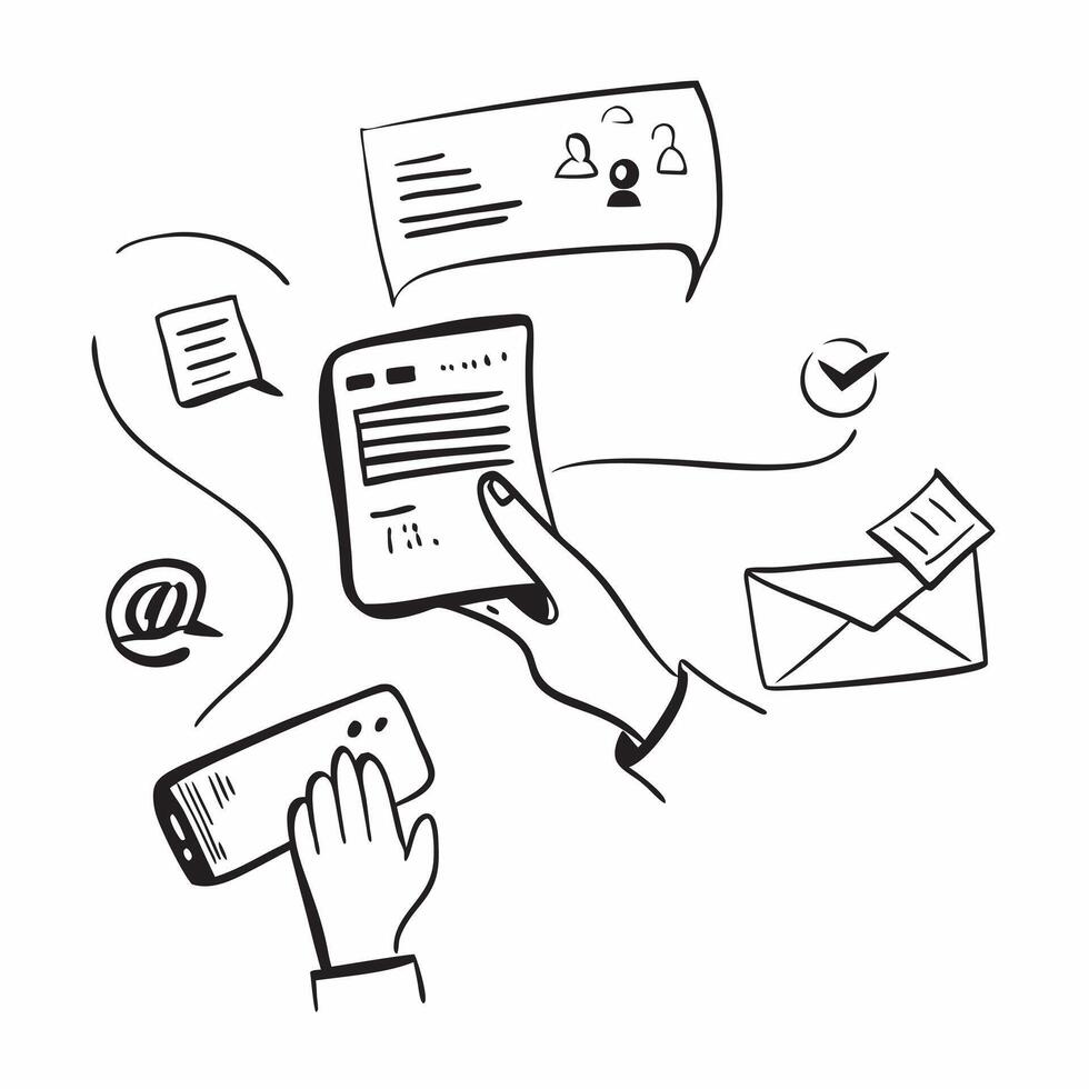 Consultant with email advice concept as A consultants profile blended with email advice symbolizing guidance and communication through emails Ideal for business and consulting ads Dynamics vector