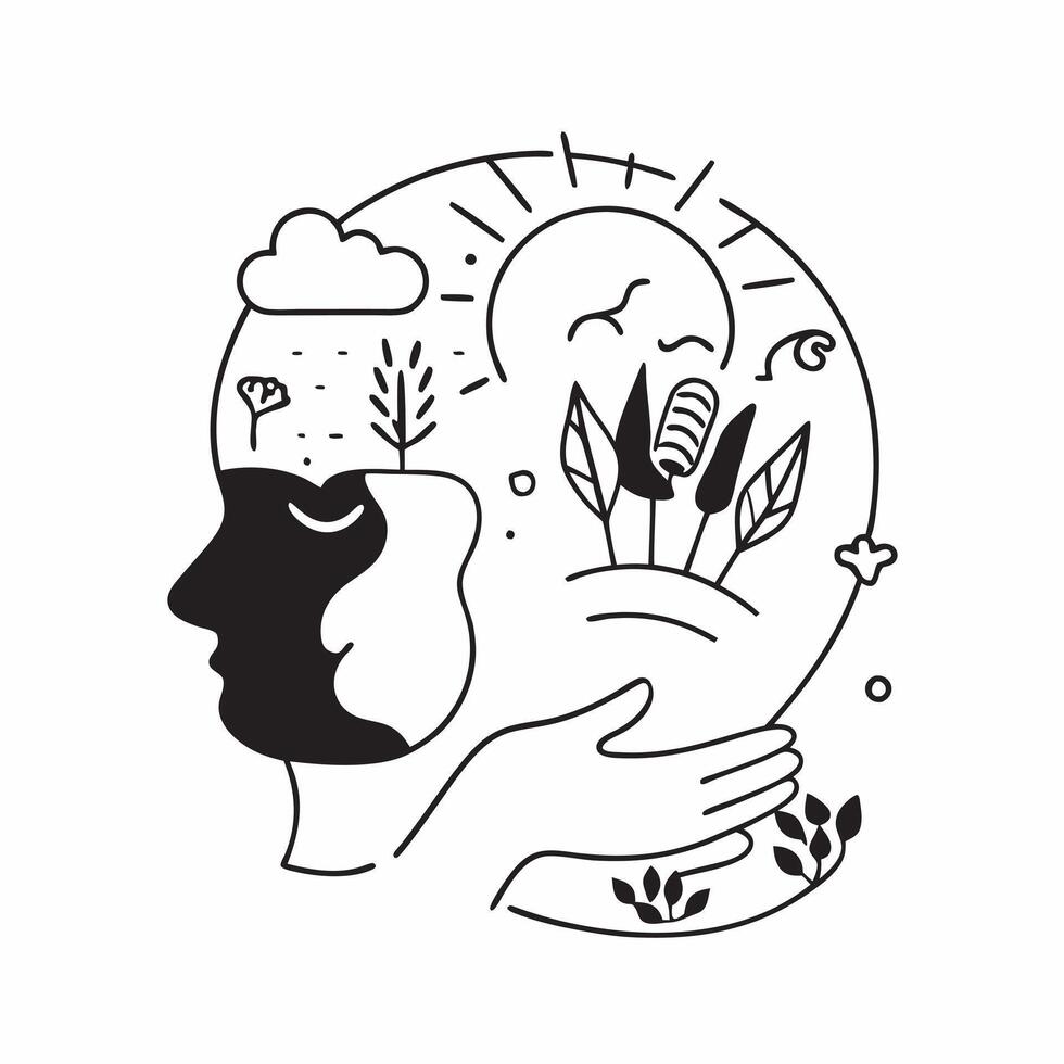 Conservationist with wildlife imagery concept as A conservationists profile blended with wildlife imagery symbolizing hope and efforts to protect biodiversity Perfect for environm Dynamics vector
