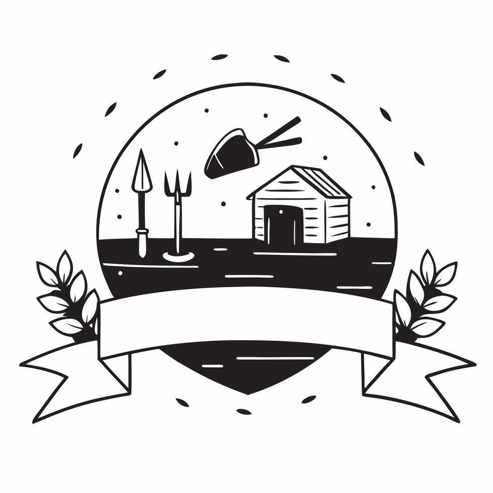Countryside barn with tools concept as A picturesque countryside barn with traditional workers tools displayed capturing the essence of Labor Day perfect for business presentation Dynamics vector