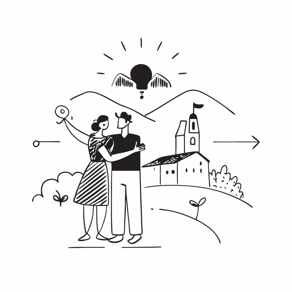 Couples reuniting at a vineyard concept as Couples reuniting blended with a vineyard scene symbolizing the romance and joy of reuniting at a picturesque location Ideal for romanti Dynamics vector