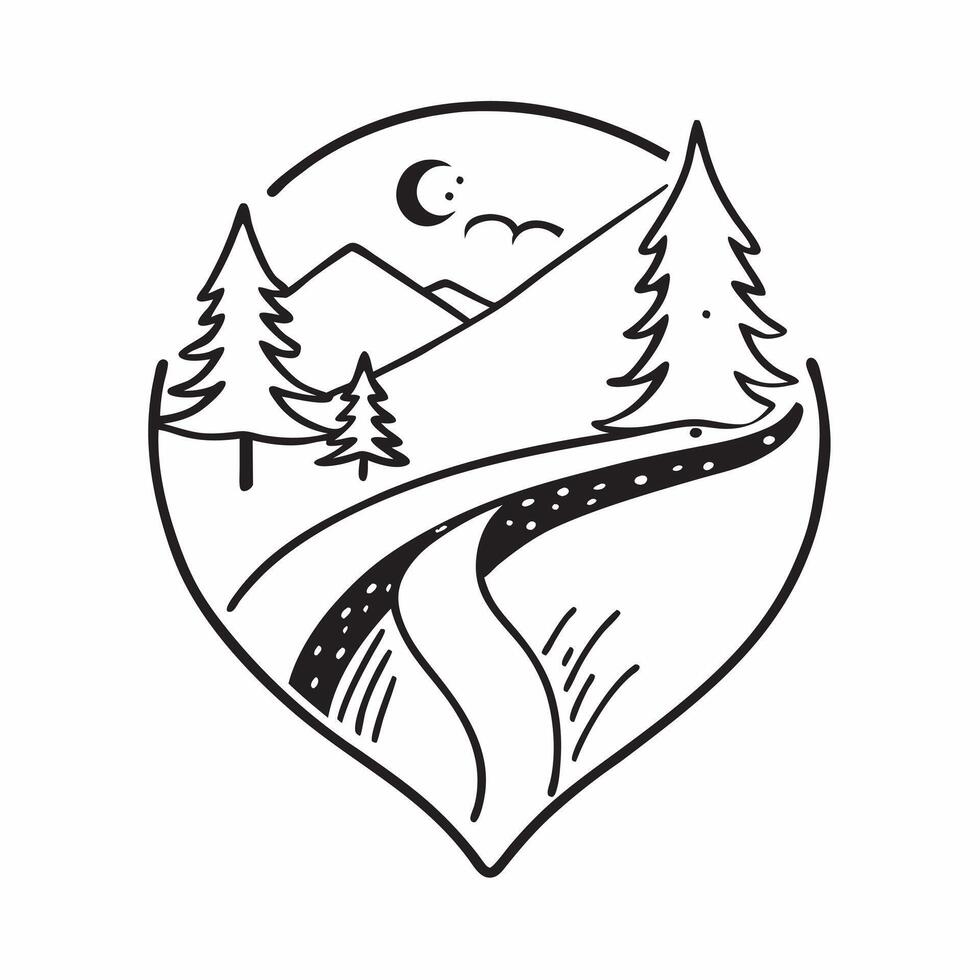 Cyclist with forest path concept as A cyclists profile blended with a forest path symbolizing the freedom and beauty of cycling in nature Perfect for outdoor and sports ads in Ph Dynamics vector