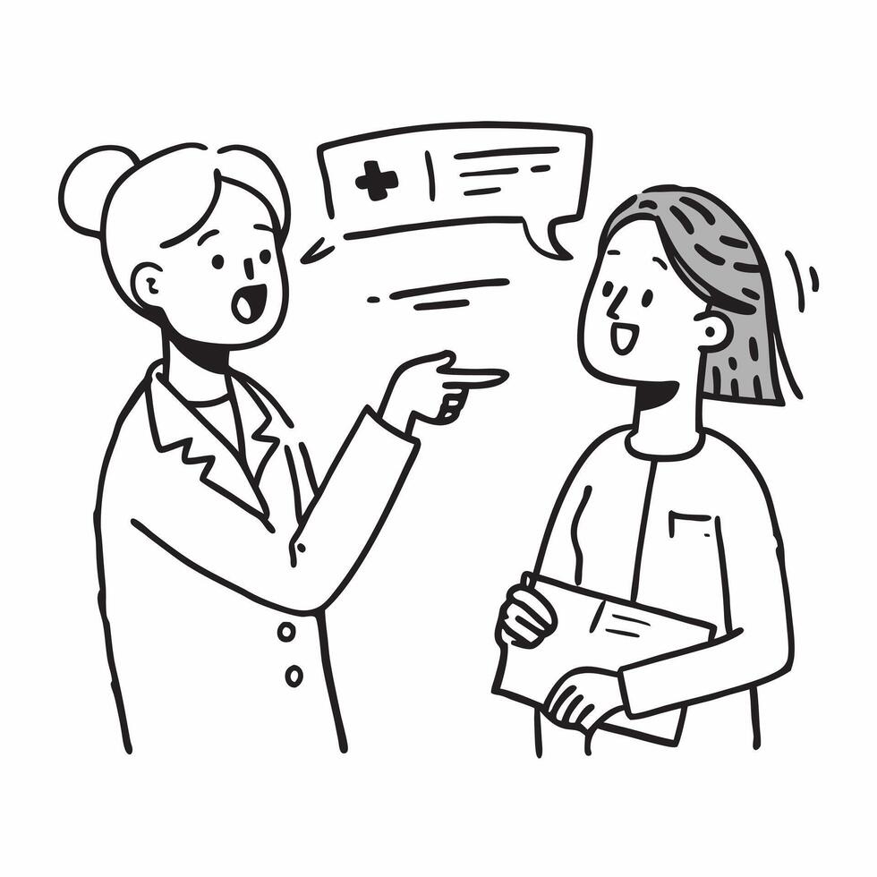Doctor explaining skincare regimen to a patient concept as A doctor explains a skincare regimen to a patient emphasizing personalized care and treatment Ideal for medical and skin Dynamics vector