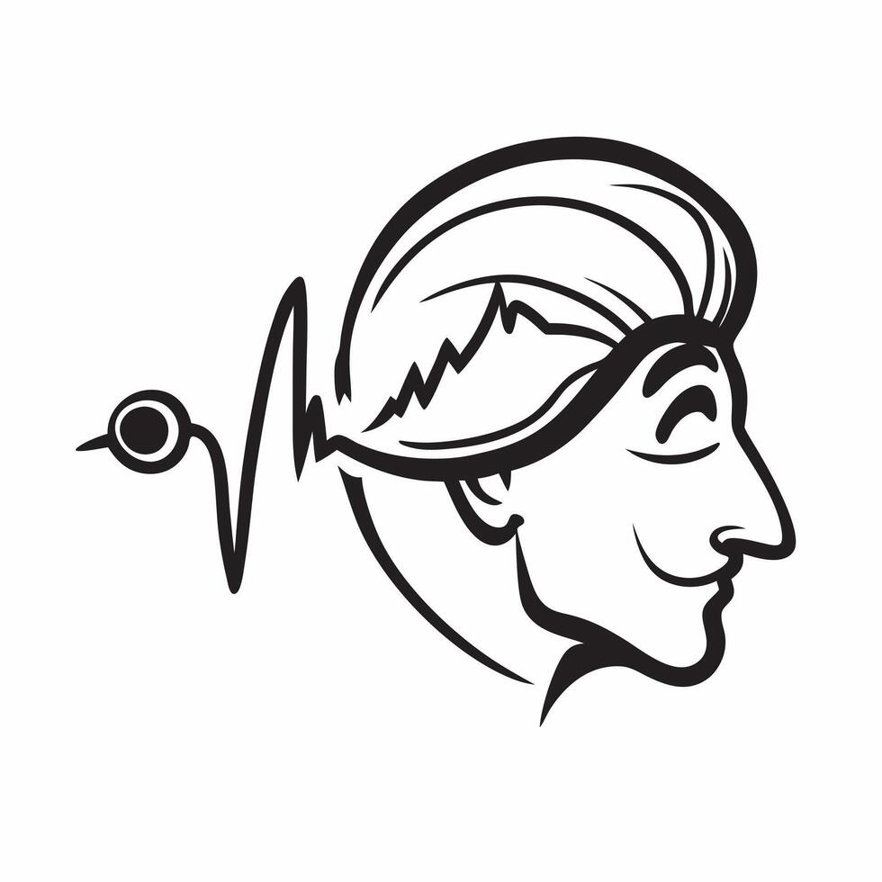 Doctors profile with a heartbeat line concept as A doctors profile merged with a heartbeat line representing hope and life in healthcare Ideal for healthcare and medical ads in P Dynamics vector