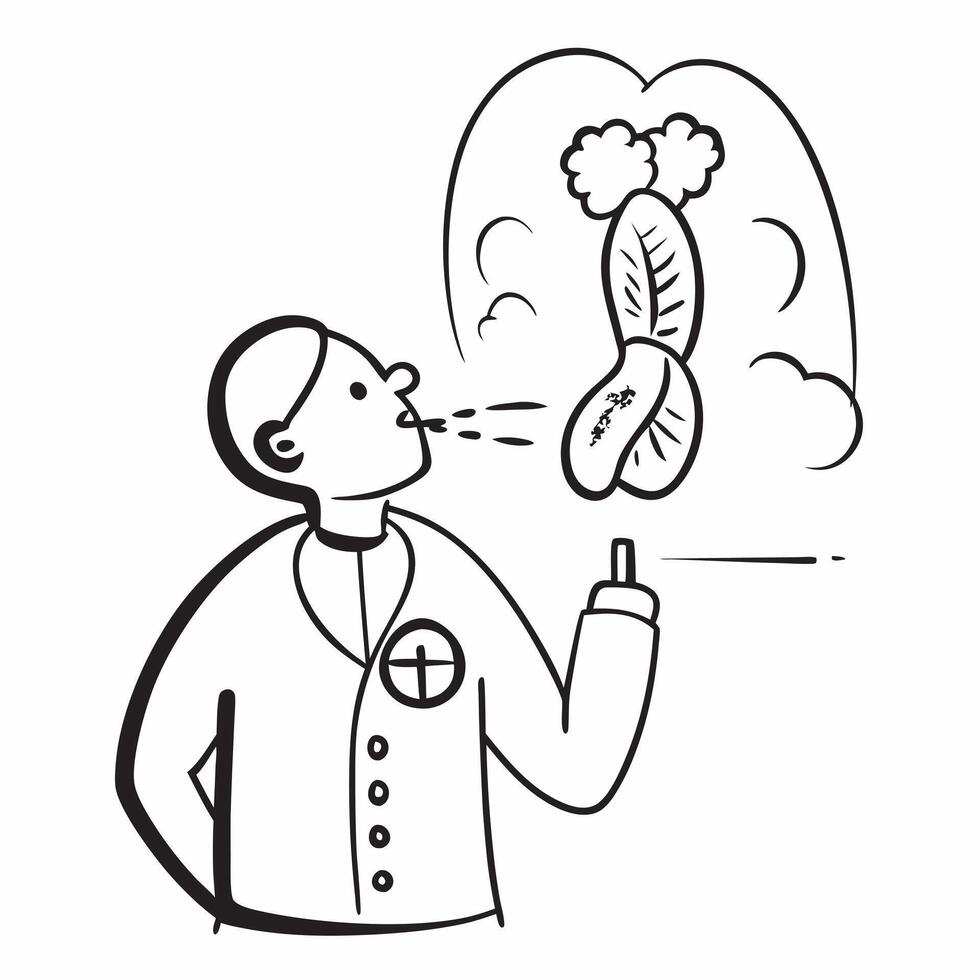 Doctor with lung health infographic concept as A doctors profile blended with a lung health infographic symbolizing the health benefits of not smoking Ideal for healthcare and cha Dynamics vector