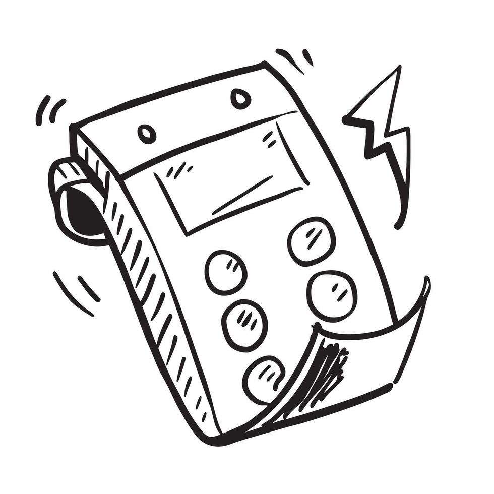 Doodle line icon of a calculator concept as A doodle line icon of a calculator symbolizing calculations finance and business accounting perfect for financial and budget themed visu Dynamics vector