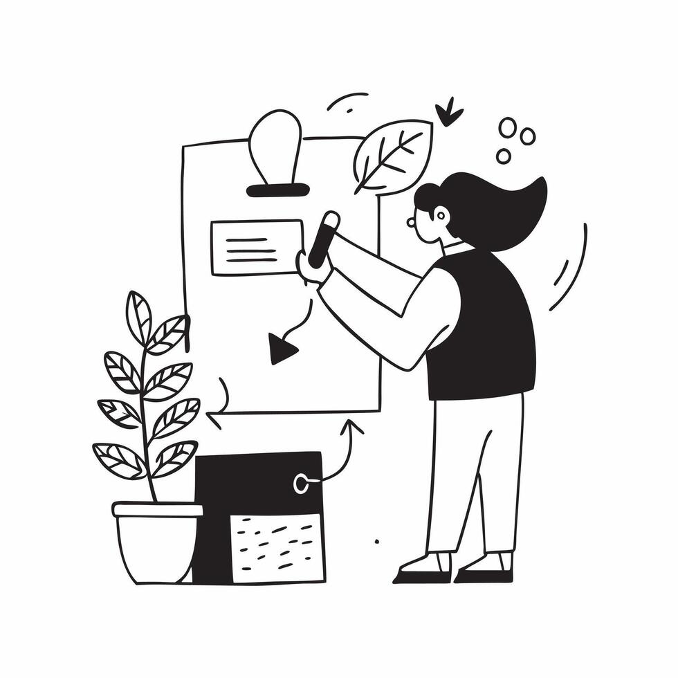 Employee gardening in office concept as An employees profile blended with a gardening scene symbolizing the benefits of nature and relaxation within the workplace Perfect for eco Dynamics vector