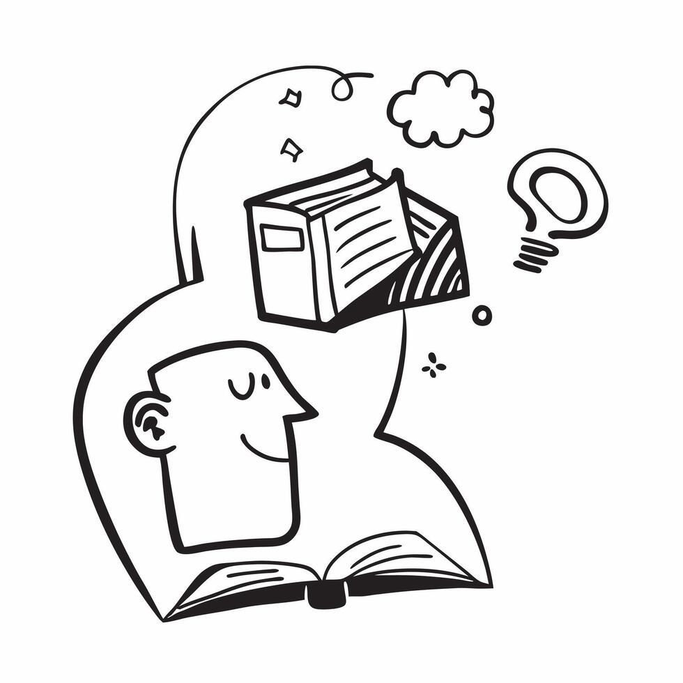 Employee reading book during break concept as An employees profile blended with a book reading scene symbolizing mental relaxation and escape during work breaks Perfect for corpor Dynamics vector