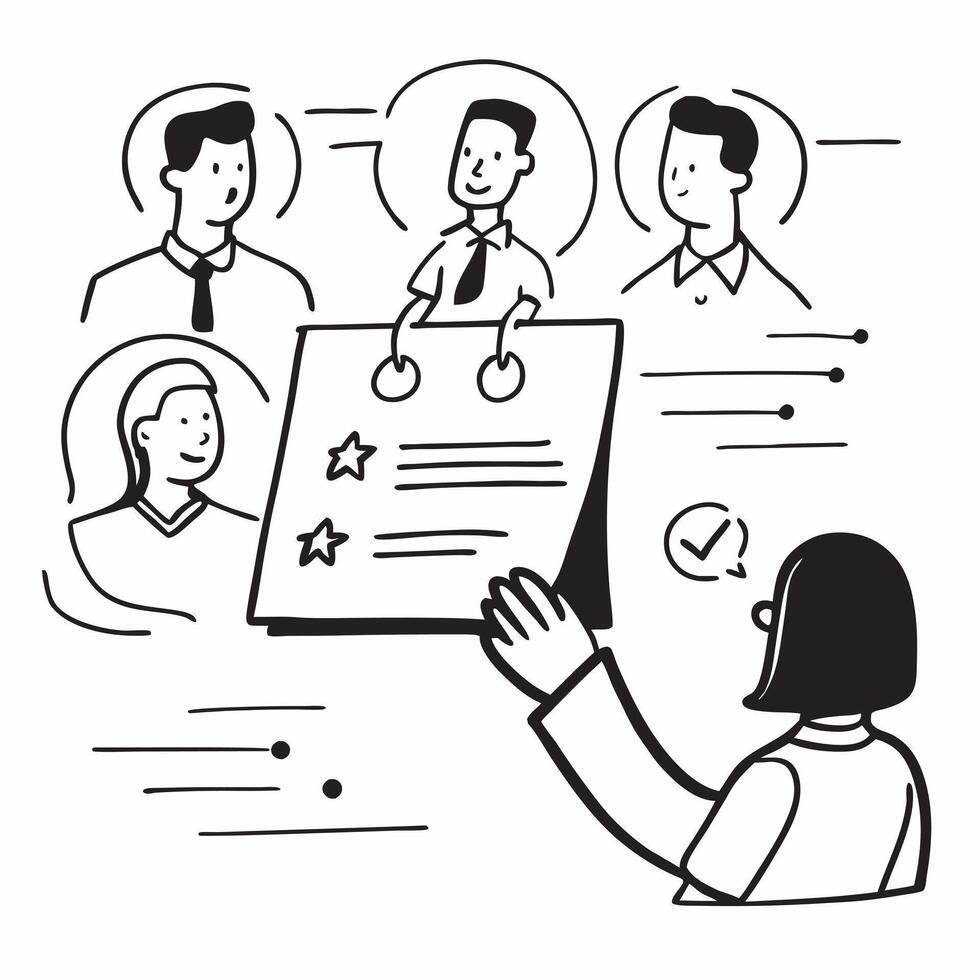 Employee testimonials with company backdrop concept as Employee testimonials blended with a company backdrop representing authenticity and employee engagement during a townhall Id Dynamics vector