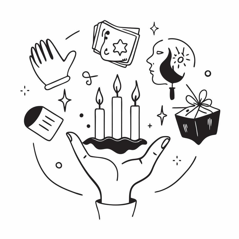 Employee with candlelight concept as An employees profile blended with candlelight imagery symbolizing relaxation and calmness in the workplace Perfect for wellness and corporate Dynamics vector