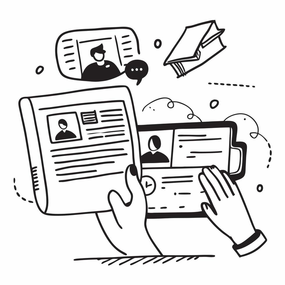 Employee with e learning module concept as An employees profile blended with an e learning module symbolizing digital learning and self paced training Perfect for business trainin Dynamics vector
