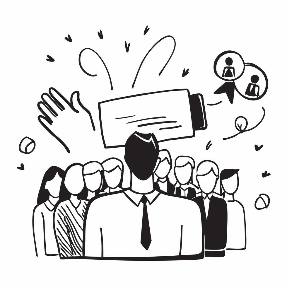 Employee with farewell party concept as An employees profile blended with a farewell party symbolizing the end of employment in a positive light Ideal for business and HR ads in Dynamics vector