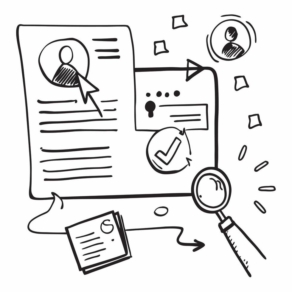 Employee with job search websites concept as An employees profile blended with job search websites symbolizing the pursuit of new employment post layoff Ideal for business and car Dynamics vector
