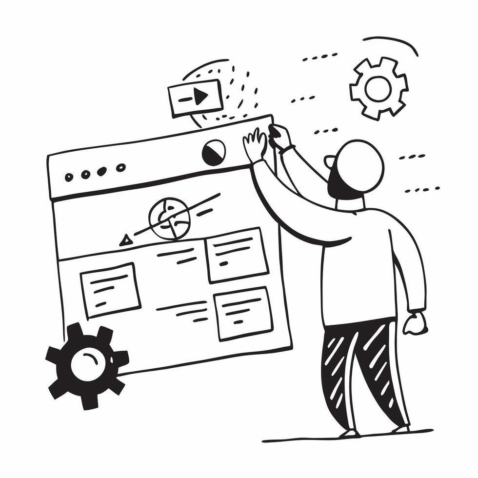 Engineer solving a technical problem in a workshop concept as An engineer solves a technical problem in a workshop showcasing problem solving skills and technical expertise Ideal Dynamics vector