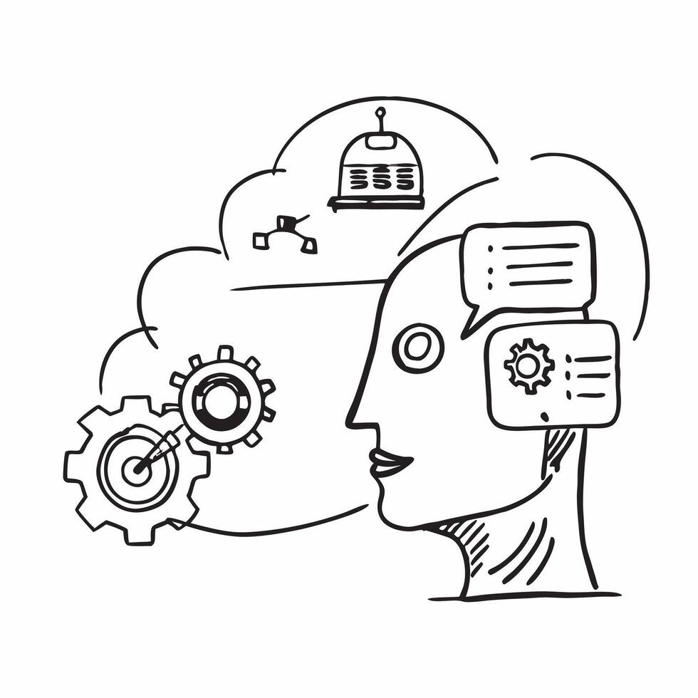 Engineer with AI predictive maintenance concept as An engineers profile blended with AI predictive maintenance representing AIs role in maintaining and optimizing industrial equipm Dynamics vector