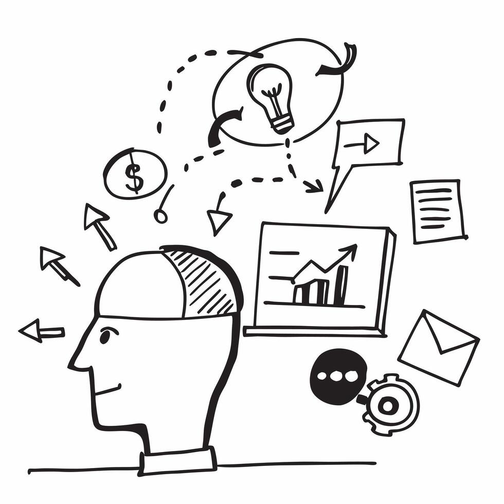 Entrepreneur double exposure with business plan concept as An entrepreneurs profile combined with a business plan symbolizing entrepreneurial responsibility and innovation Ideal f Dynamics vector
