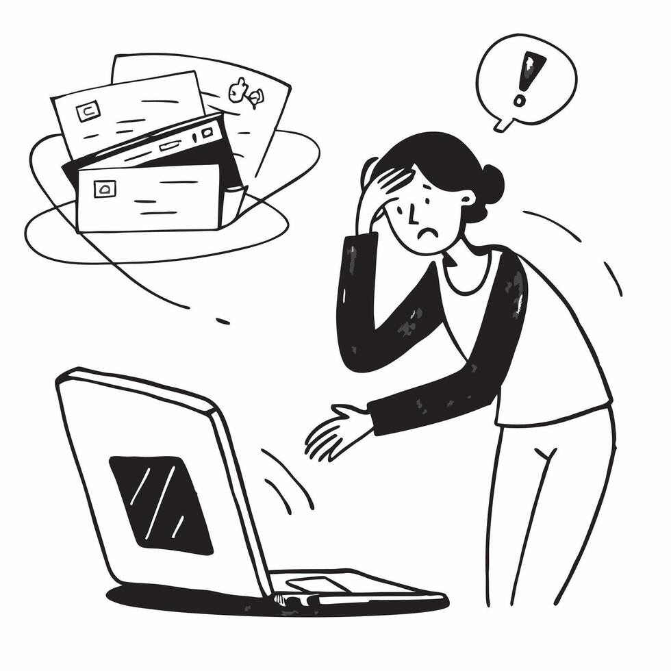 Entrepreneur looking at a failed crowdfunding campaign appearing dejected concept as An entrepreneur in a casual outfit looking at a failed crowdfunding campaign on his laptop appe Dynamics vector