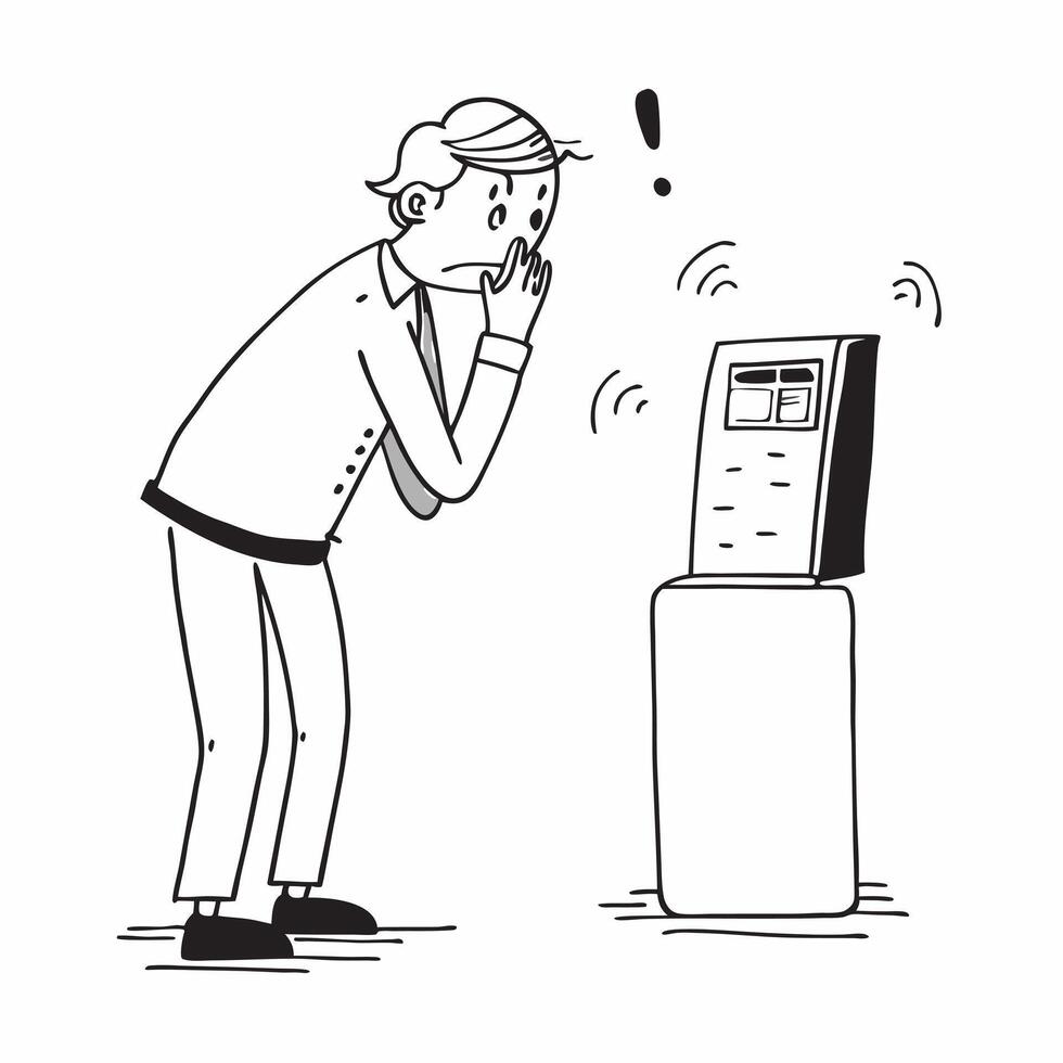 Entrepreneur looking at a failed product prototype appearing devastated concept as An entrepreneur in a casual outfit looking at a failed product prototype on a workbench appearing Dynamics vector