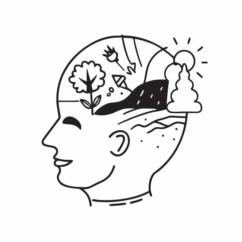 Environmentalist double exposure with nature scenes concept as An environmentalists profile combined with nature scenes symbolizing environmental responsibility and conservation I Dynamics vector