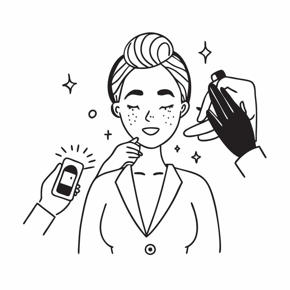 Esthetician performing a facial treatment concept as An esthetician performs a facial treatment emphasizing relaxation and skincare benefits Ideal for beauty and skincare ads in Dynamics vector