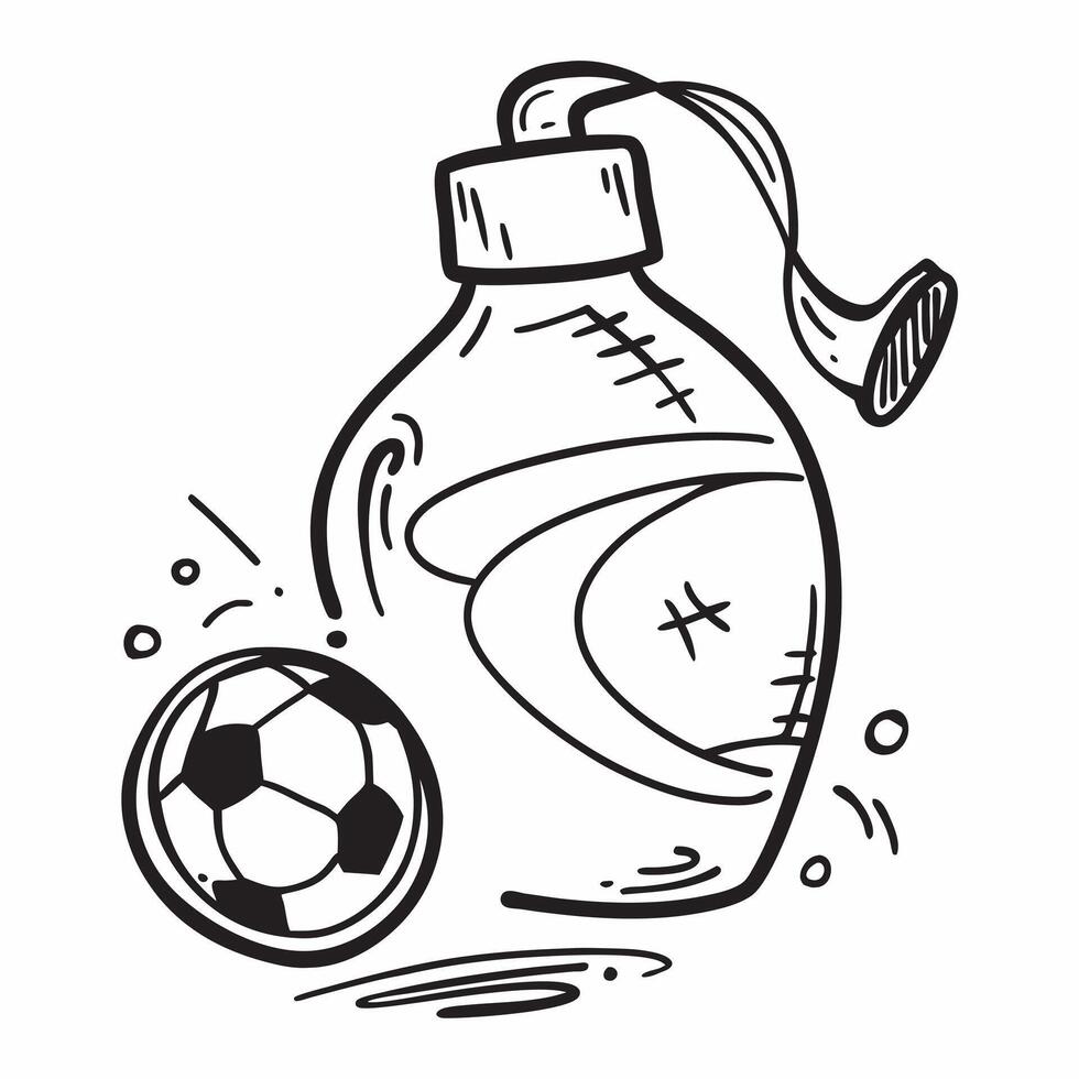 Essential oil bottle and soccer ball concept as An essential oil bottle paired with a soccer ball combining wellness and sport themes for a clean and isolated icon design in Pho Dynamics vector