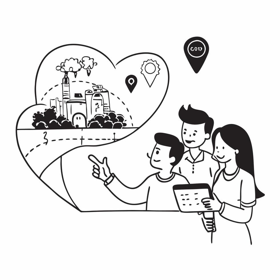 Family exploring a bustling theme park concept as A family enjoys a fun filled day at a bustling theme park experiencing rides shows and attractions Ideal for family and adventure Dynamics vector