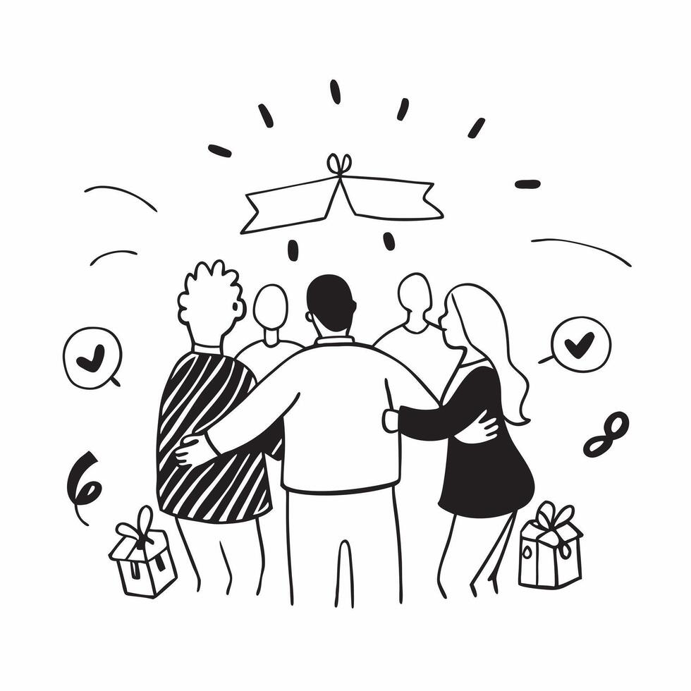 Family reuniting at a garden party concept as A family reuniting blended with a garden party symbolizing the joy and togetherness of family celebrations Ideal for family and lifes Dynamics vector