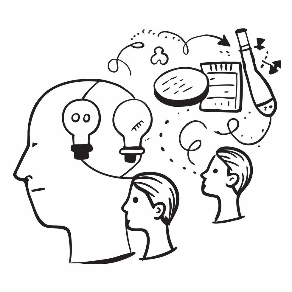 Father with kids at a science fair concept as A fathers profile blended with kids at a science fair symbolizing educational and encouraging parenting Ideal for education and famil Dynamics vector
