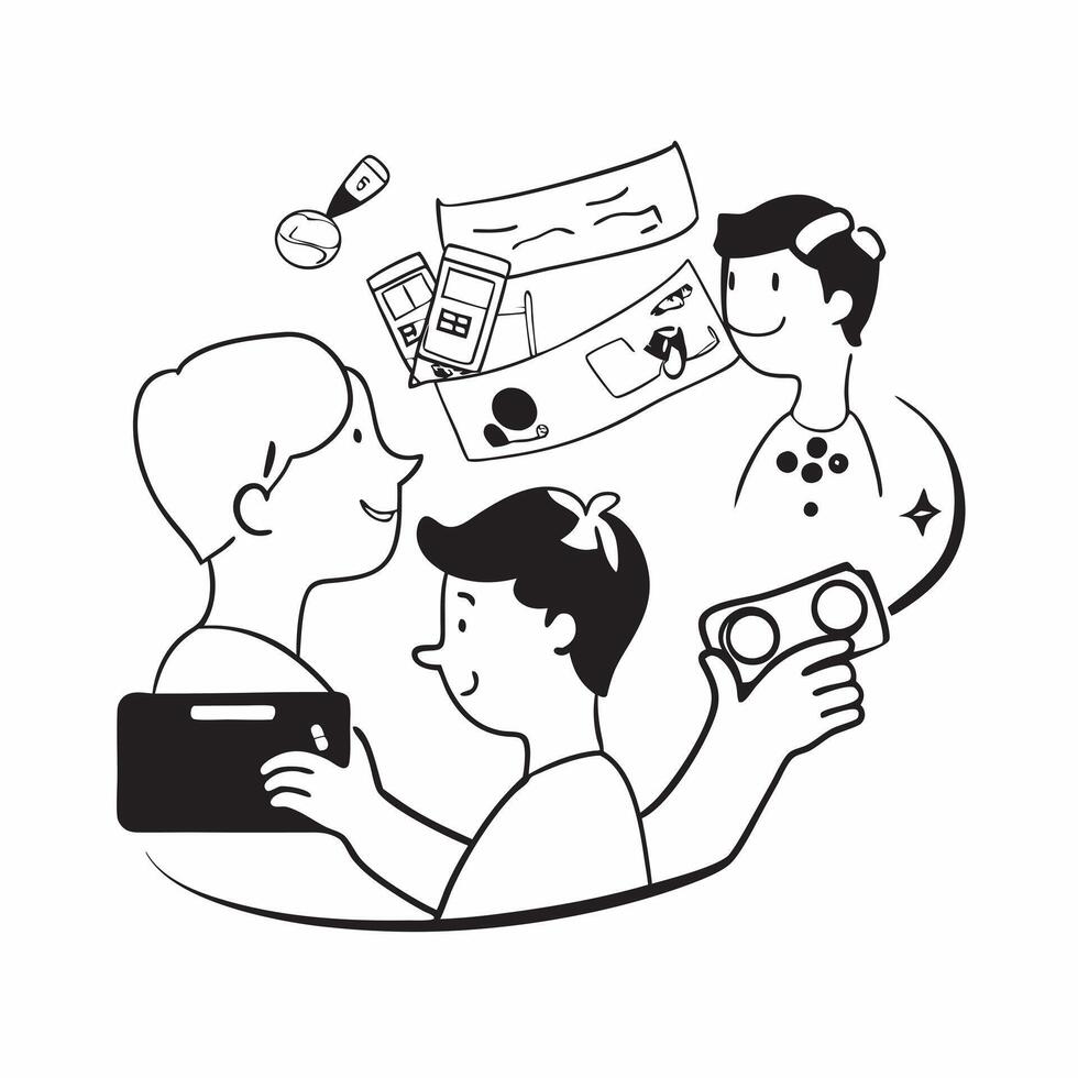 Father with kids playing board games concept as A fathers profile combined with kids playing board games representing engaging and fun parenting Perfect for family and leisure ads Dynamics vector