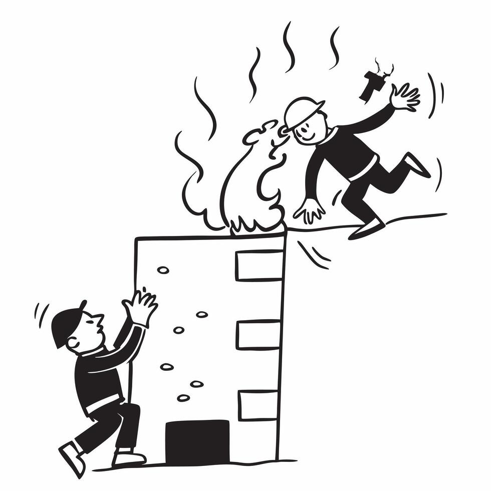 Firefighter rescuing someone from a burning building concept as A brave firefighter rescues someone from a burning building highlighting courage and heroism Perfect for emergency Dynamics vector