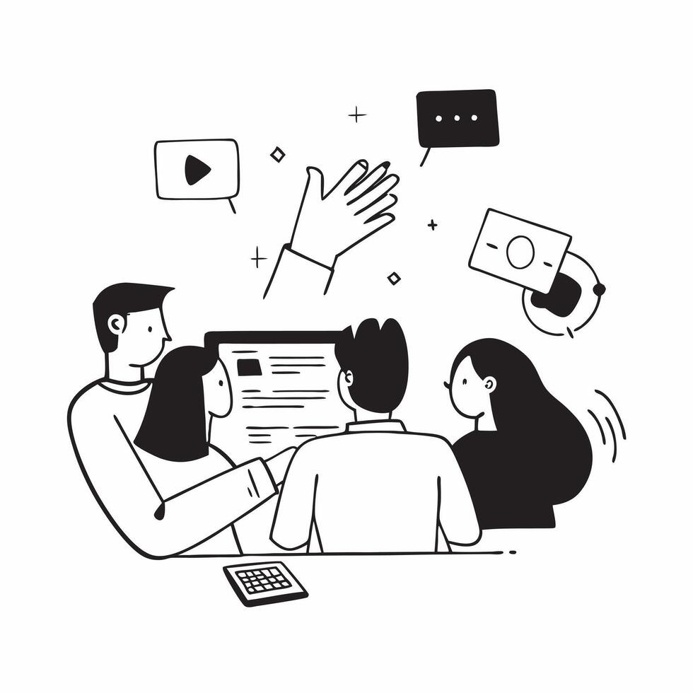 Flat design as Business team collaborating in a modern office using digital tools concept as A icon illustration of a business team in a modern office collaborating using digital Dynamics Set 3 vector