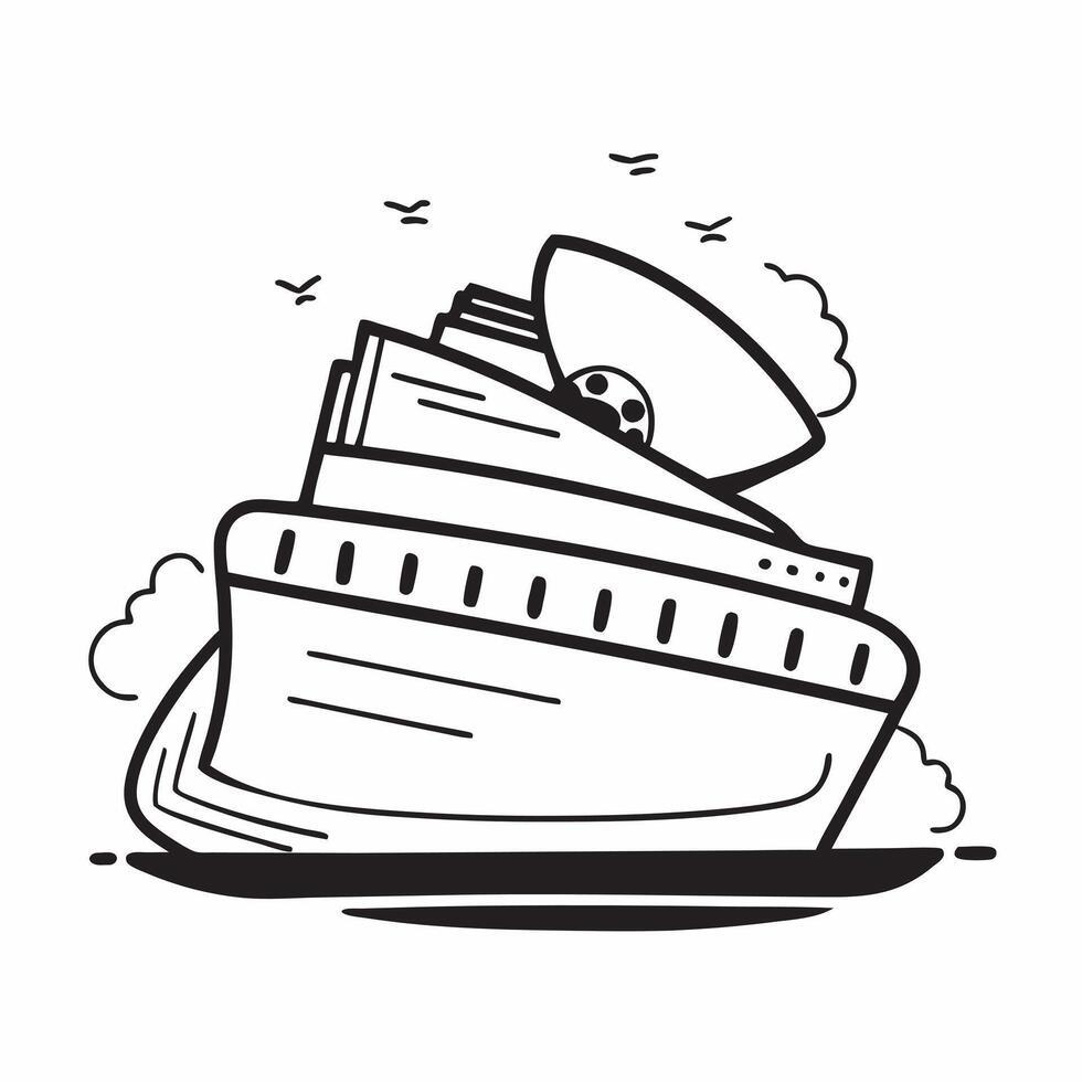 Flat design as Cruise ship icon with copy space on a blue background concept as A icon image of a cruise ship icon with ample copy space on a blue background perfect for travel a Dynamics vector