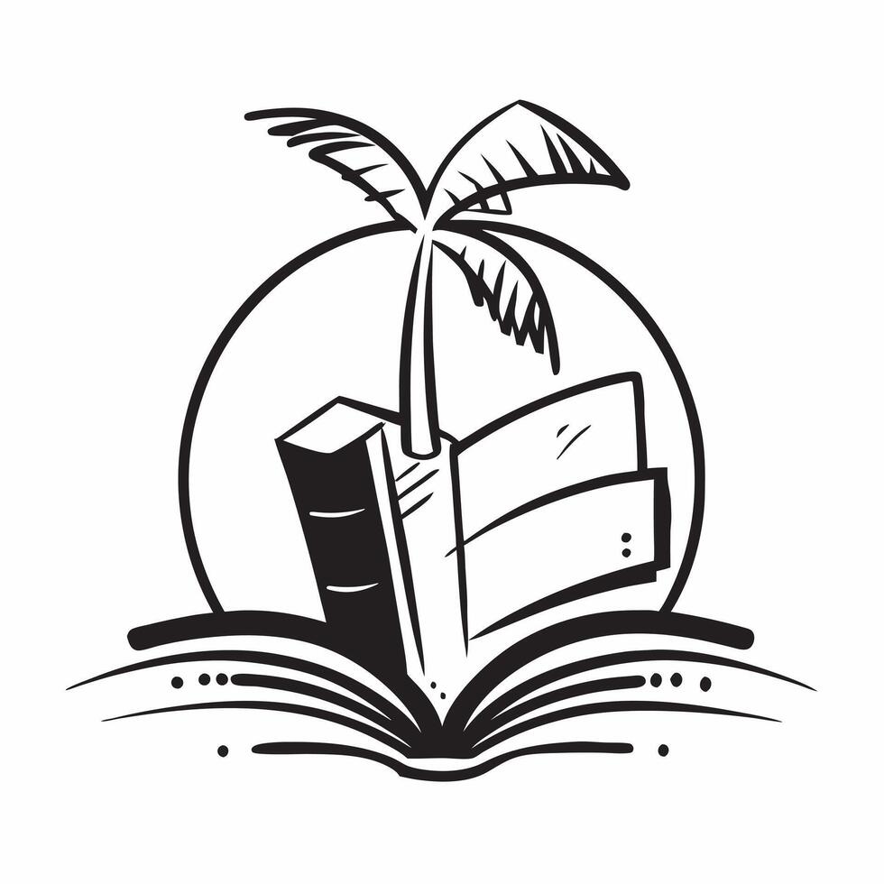 Flat design as Palm tree icon with copy space on a white background concept as A icon image of a palm tree icon with generous copy space on a white background ideal for tropical Dynamics Set 2 vector