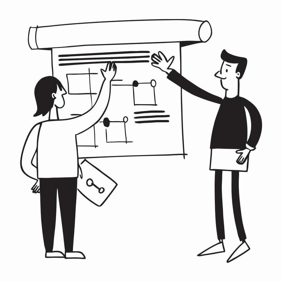 Flat design as Project manager presenting progress in a team meeting concept as A icon illustration of a project manager presenting progress in a team meeting featuring a 3 color Dynamics vector