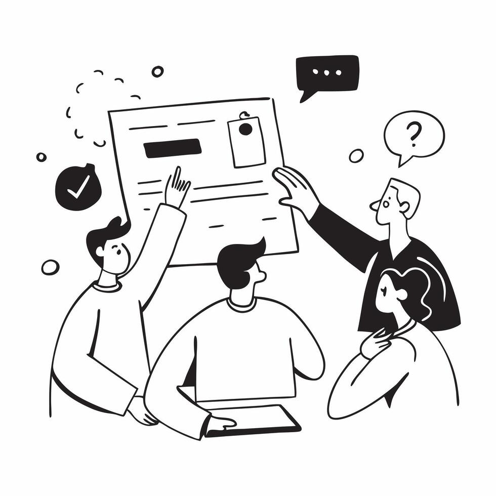 Flat design as Project team presenting their findings in a business meeting concept as A icon illustration of a project team presenting their findings in a business meeting featu Dynamics vector