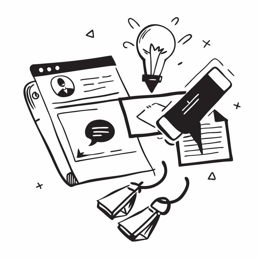 Freelancer with email correspondence concept as A freelancers profile blended with email correspondence symbolizing remote work and professional communication Ideal for business a Dynamics vector