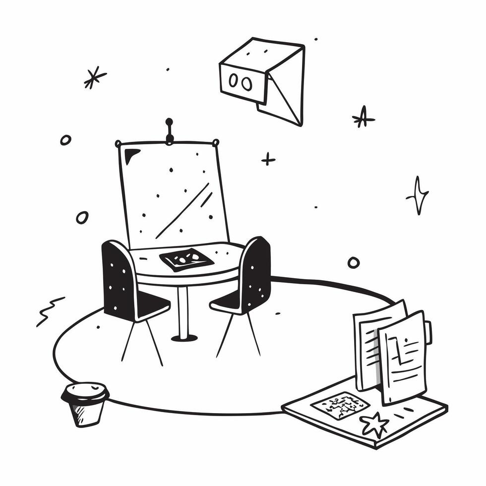 Glossy Glowing Holographic Meeting Room and Chair concept as A photo depicting a glossy glowing holographic meeting room and a chair The objects are positioned centrally leaving a Dynamics vector
