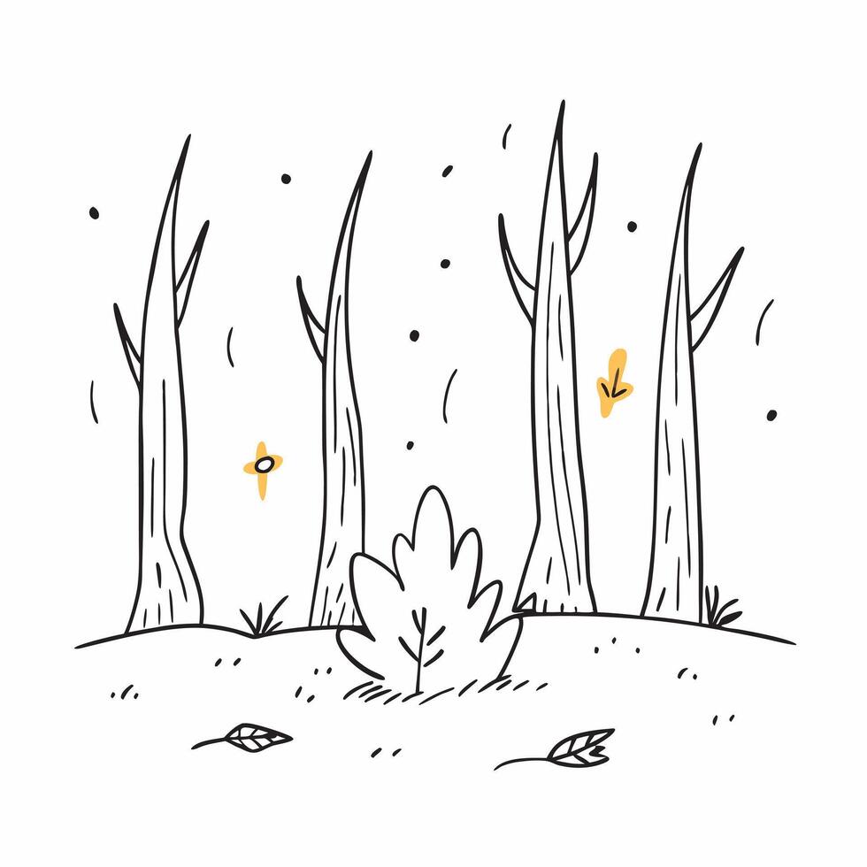 Golden autumn forest with falling leaves concept as A serene autumn forest with golden leaves gently falling capturing the essence of Thanksgiving perfect for business presentation Dynamics vector