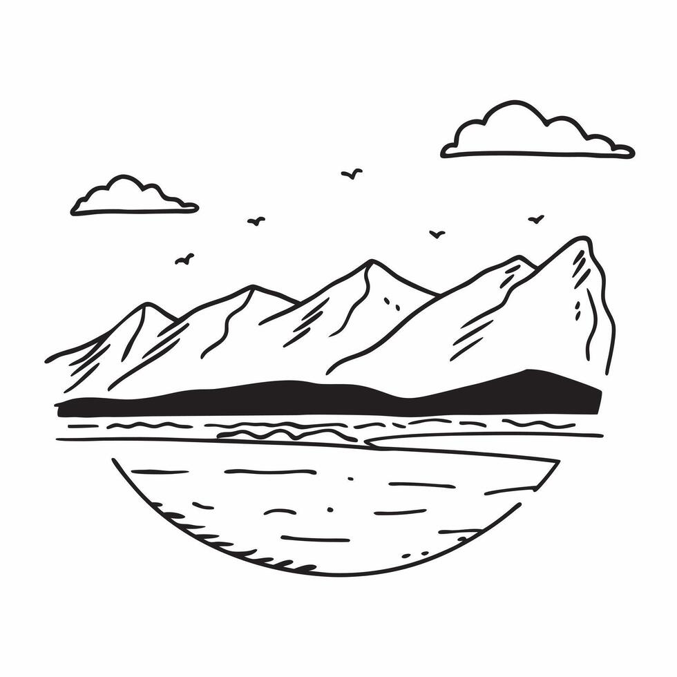 Golden hour over a serene lake with snow capped mountains concept as A peaceful lake scene with snow capped mountains in the distance bathed in the golden hour light perfect for bu Dynamics vector