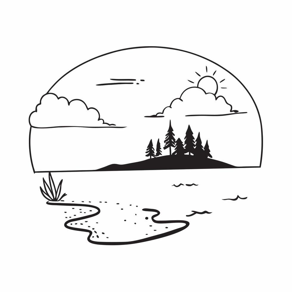 Golden hour over a tranquil lake with distant trees concept as A peaceful lake scene with distant trees bathed in the golden hour light providing a clean and calm background for bu Dynamics vector