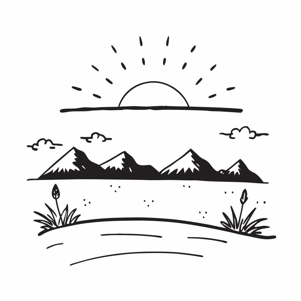 Golden hour over a tranquil meadow with distant mountains concept as A serene meadow with distant mountains bathed in the golden hour light providing a clean and calm background fo Dynamics Set 2 vector