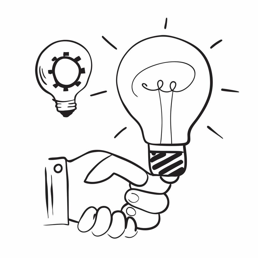 Green energy light bulb and business handshake concept as A green energy light bulb paired with a business handshake symbolizing innovative energy solutions and corporate partnersh Dynamics vector